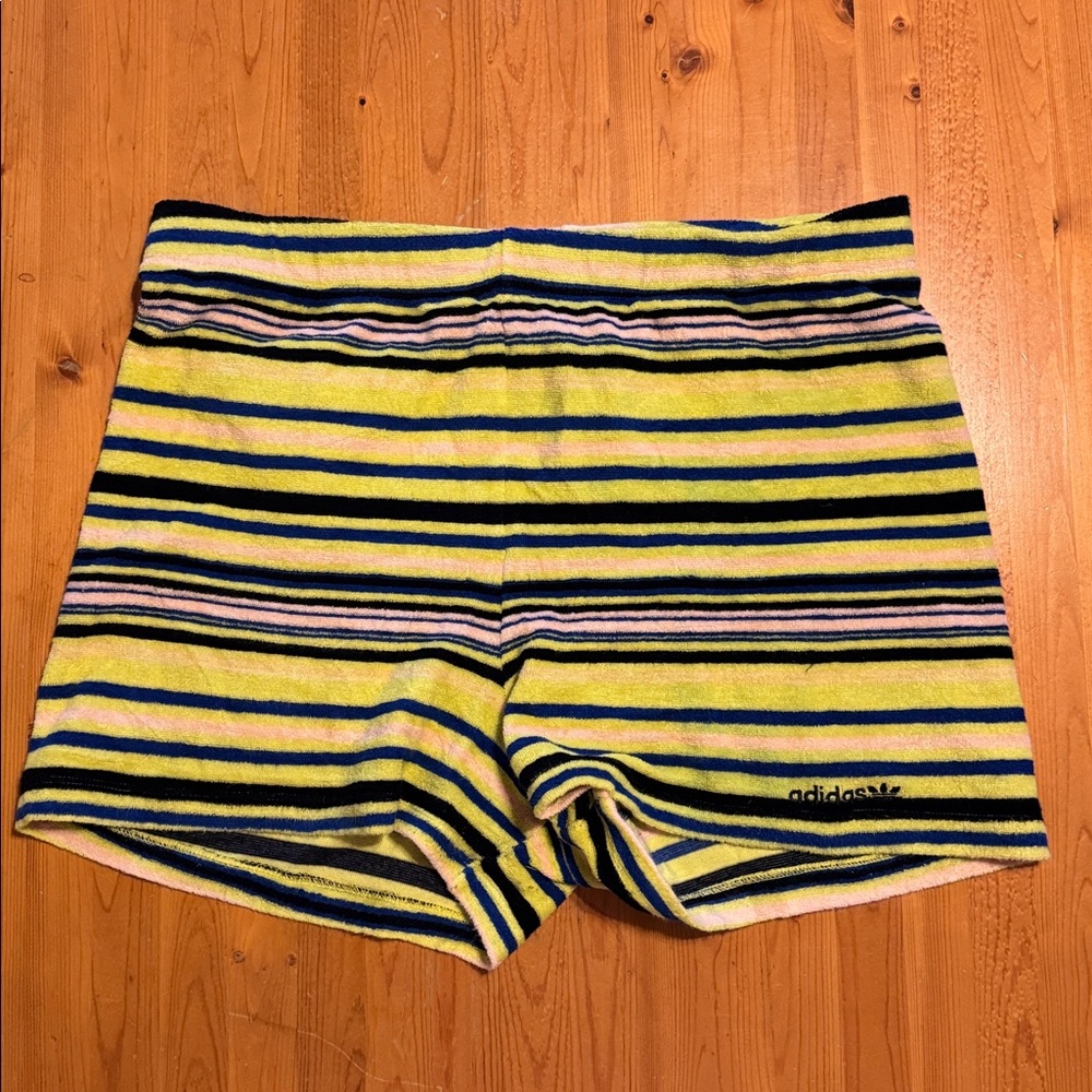 Adidas Striped Terry Bike Short Shorts